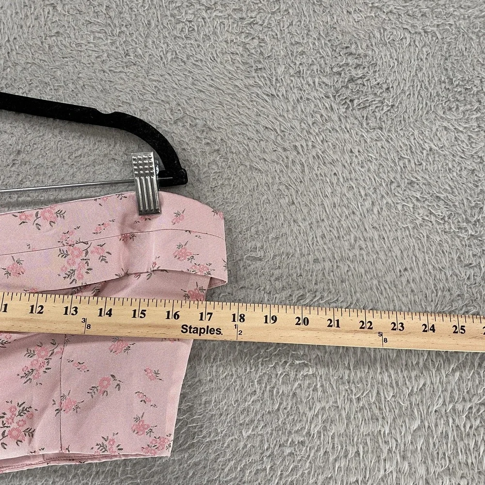 Altar'd State Floral Crop Top Womens Large Pink‎ Off Shoulder Hannali Coquette